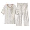 Pajamas Women's Summer Modal Short-sleeved Cropped Pants Thin Summer Casual Cool Can Be Worn Outside Summer Loungewear