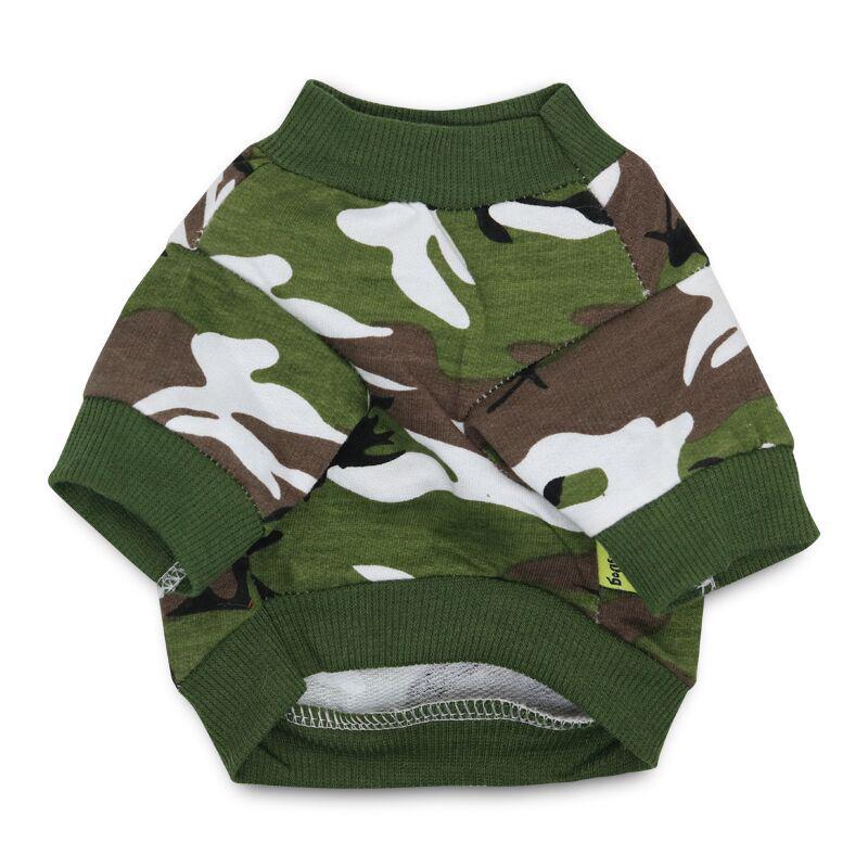 Pet Camouflage Raglan T-shirt No. 07 for Dogs & Cats - Small, Spring/Autumn Style