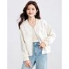 TERRE BLEUE Women's Casual Baseball Collar Short Jacket