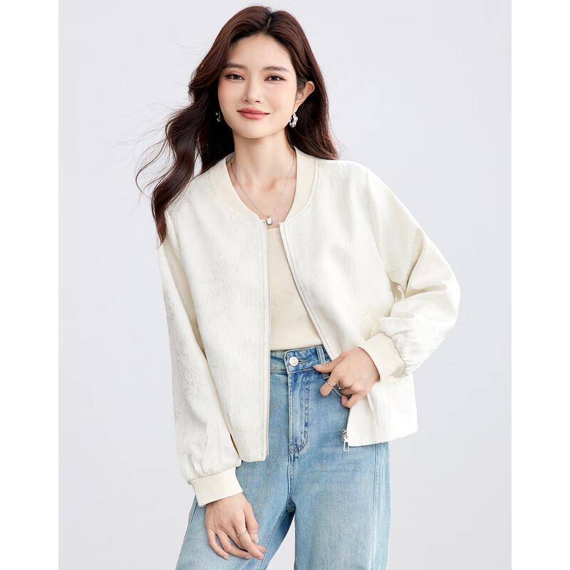 TERRE BLEUE Women's Casual Baseball Collar Short Jacket