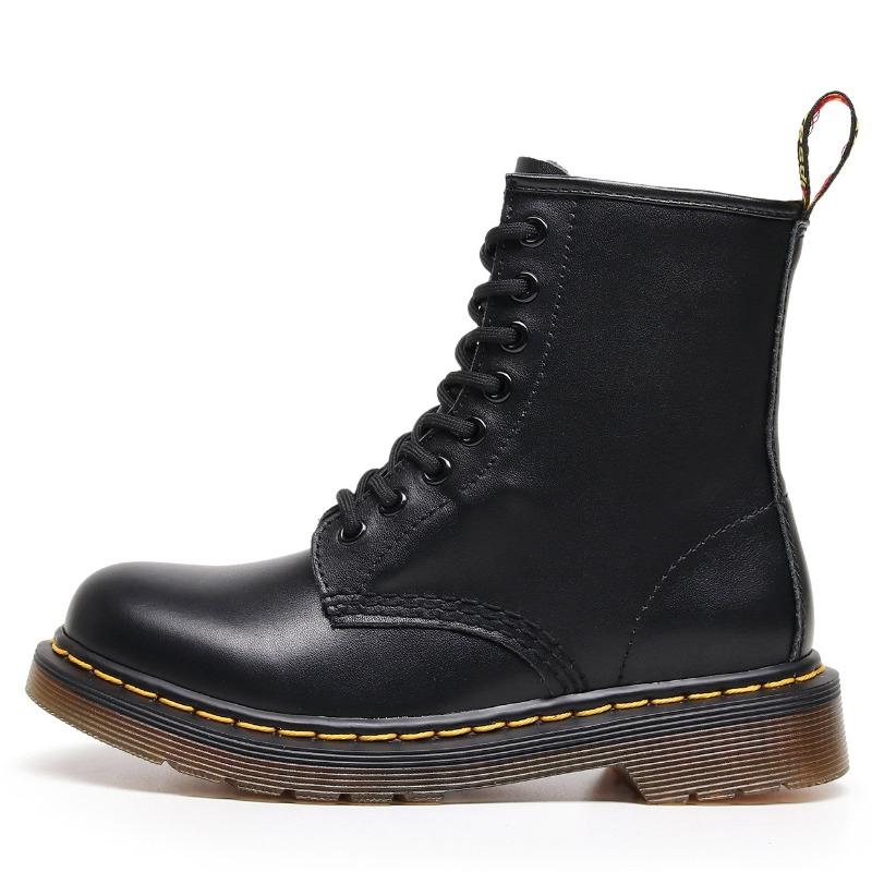 Stivali Alti Lei Yu in Morbida Pelle Napa Stivaletti Corti da Donna Scarpe Casual alla Moda in Pelle da Uomo