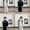 Spring Korean - style Children's Casual Cartoon - embroidered Striped Versatile Trendy Sports Sweatshirt Set