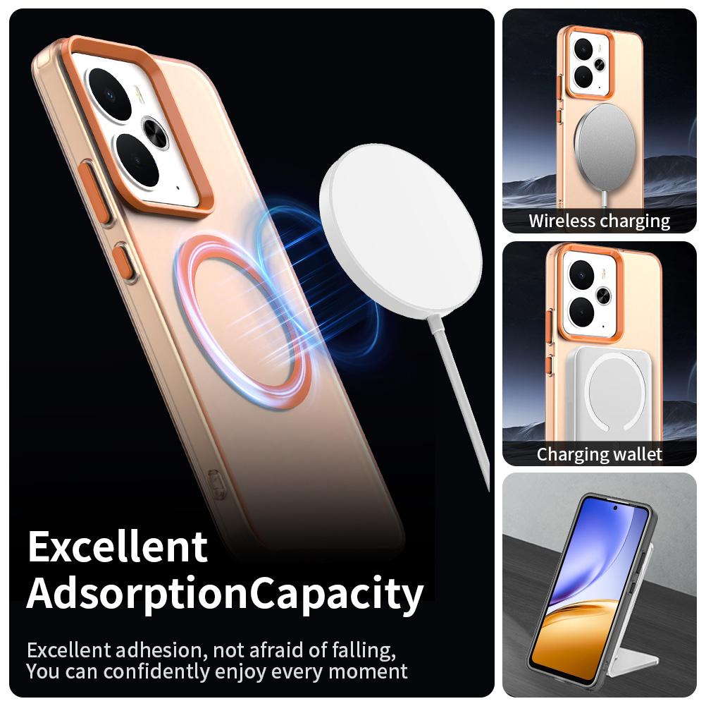 Für Realme 14 5G Magnetische Hülle Anti-Drop Hybrid Handy Rückseite