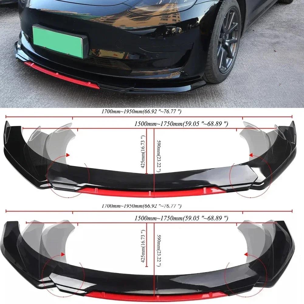 Universal Car Front Bumper Red Lip Splitter Diffuser Lip Body Kit Spoiler Bumpers Protector Work for Most Car Amagi