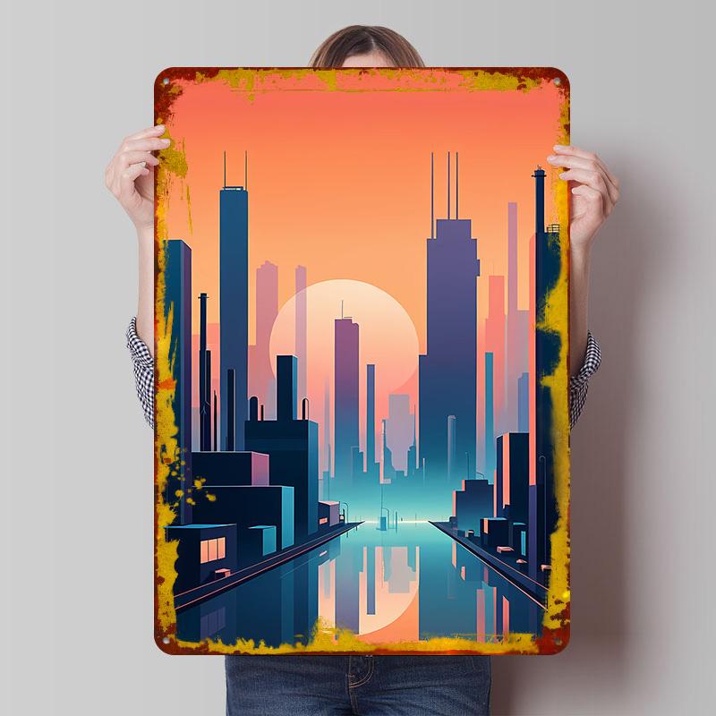 

Urban Stillness Metal Poster Customized Wall Art Retro Vintage Tinplate Signs for Decoration Bedroom Decorations Room Decor Men 20x30cm（7.8x11.8inch）