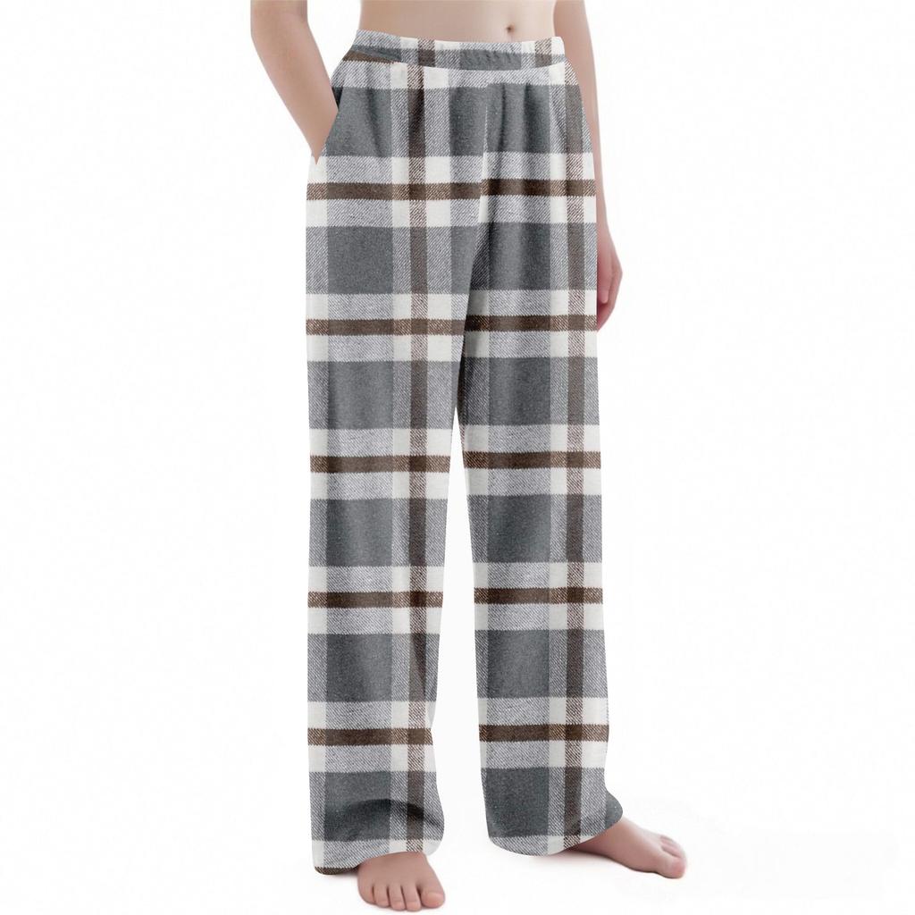 Kinder Weihnachten Karomuster Hose Plüsch Freizeithose