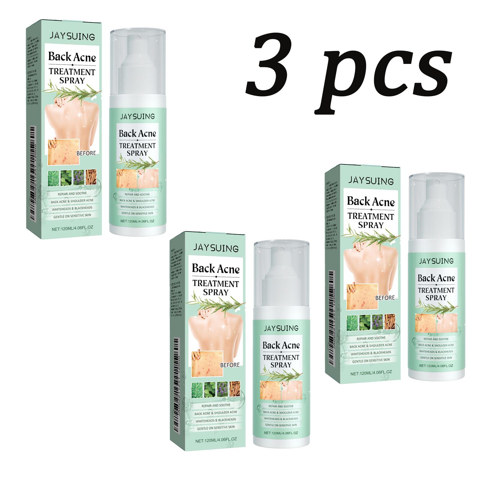 

Jaysuing Back Acne Spray 120ml reduces blackheads and pimples, smooths skin, soothes back skin, gently moisturizes and cleanses.