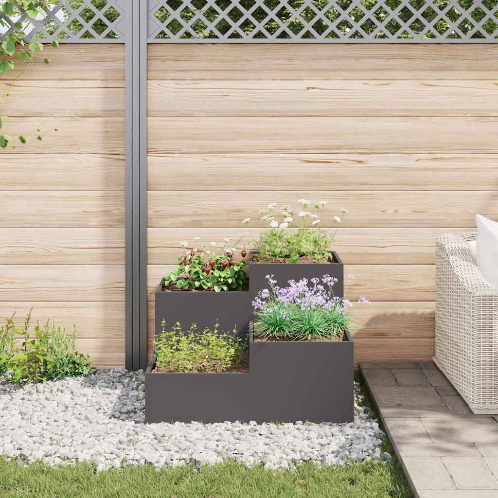 Garden Planter Black 100 X 100 X 60 Cm Steel