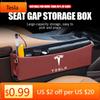 Car Sticker Tesla Car Emblem Leather Central Console Storage Box Auto Side Seat Gap Accessories For Tesla Model 3 Model S Model