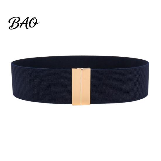 Stylish Waist Modifier Wide Elastic Belt, Adjustable Stretchy Belt with Metal Versatile Decorative Square Buckle, Slimming Waistband for Dresses
