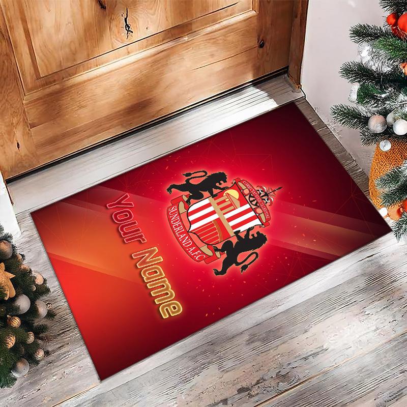 Sunderland FC Printed Crystal Velvet Rug Non‑Slip Crystal Velvet Carpet For Sofa Bedroom Indoor Home Decoration