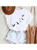 Wounisex Cartoon Bird New Lovely Cute 90s Style Fashion Summer Lady Print Tee Graphic T Top Travel Tshirts T-Shirt