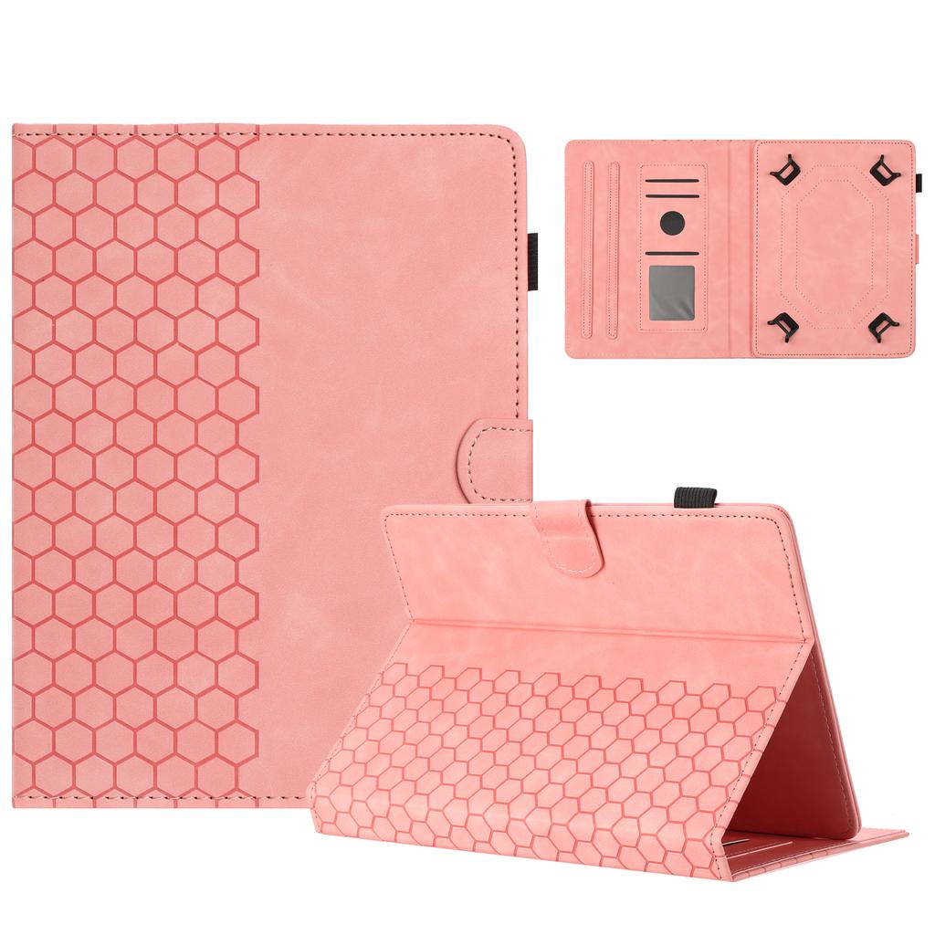 Funda Universal para Tablet de 10 Pulgadas Funda para Tablet de Cuero Estampado de Panal con Ranura para Tarjeta