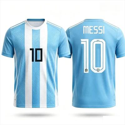 Argentina Messi No.10 Football Jersey, Quick Dry Short Sleeve Soccer For Men Sports Training And Fan Daily Casual Wear