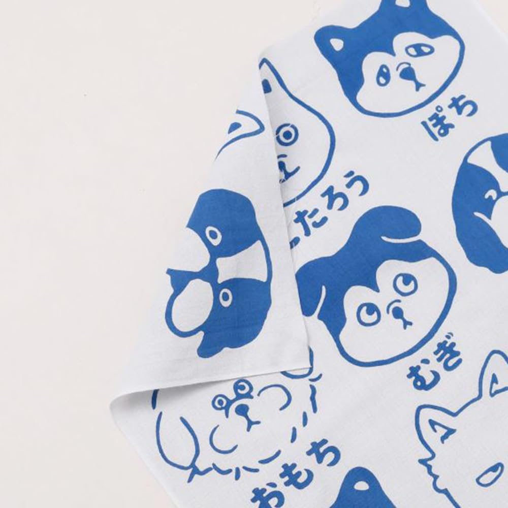 7JRP5336 Dog Tenugui Hand Made In Modern Japanese Suitable for and Day Wamonoya Kaya Favolic Towel, Japan, Chū-sen Dyed, Men's, Style, Hand-Dyed,