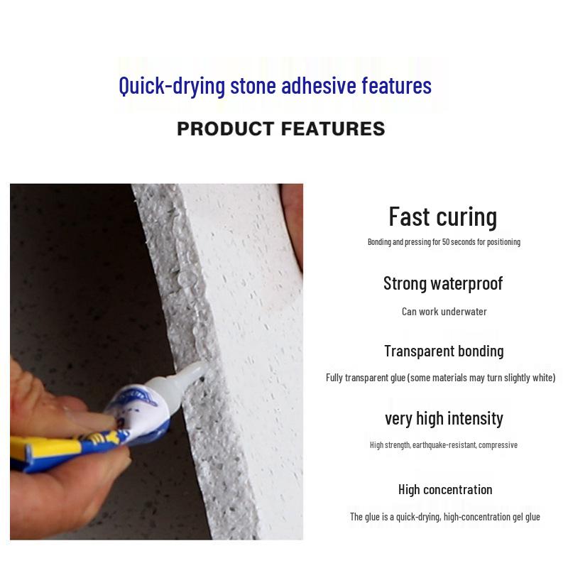 Trace-Free Adhesive for Ceramic, Marble, Stone, Landscaping, Tile, Jade, Quartz, Bonding & Crack Repair