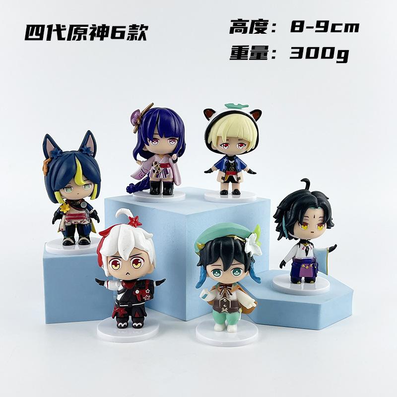 6pcs Genshin Impact Figure Set Series Wholesale Home Decor Desktop Ornament Decorative Collectible Toys Boy Game Fans Fun Gift