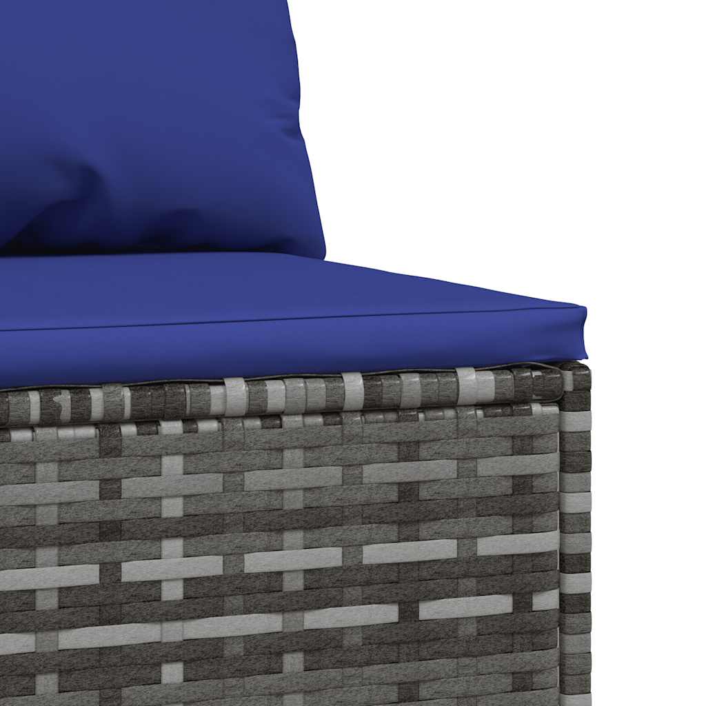 Vidaxl 3-Cz. Garden Lounge Set, Cushions, Grey PE Rattan