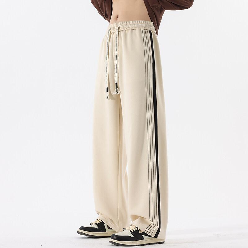 Autumn Pants Men's Loose Straight Pants Drawstring Adjustable High-end Casual Pants Teen Cool Trousers