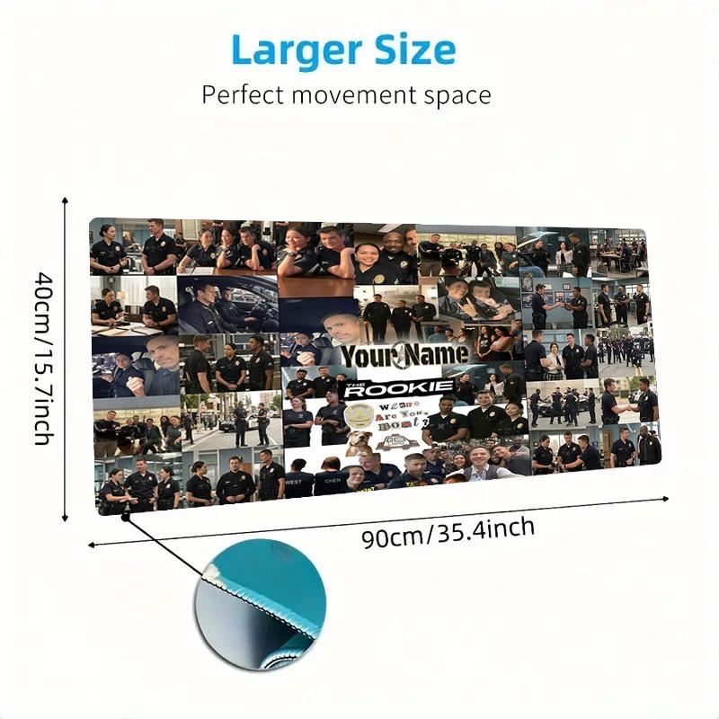 The Rookie Custom Name Large Size Mouse Pad Large Gaming Table Cushion Non-slip Laptop Tablet Big Mousepad XXL Mat Mini PC Playmat With Lock edge
