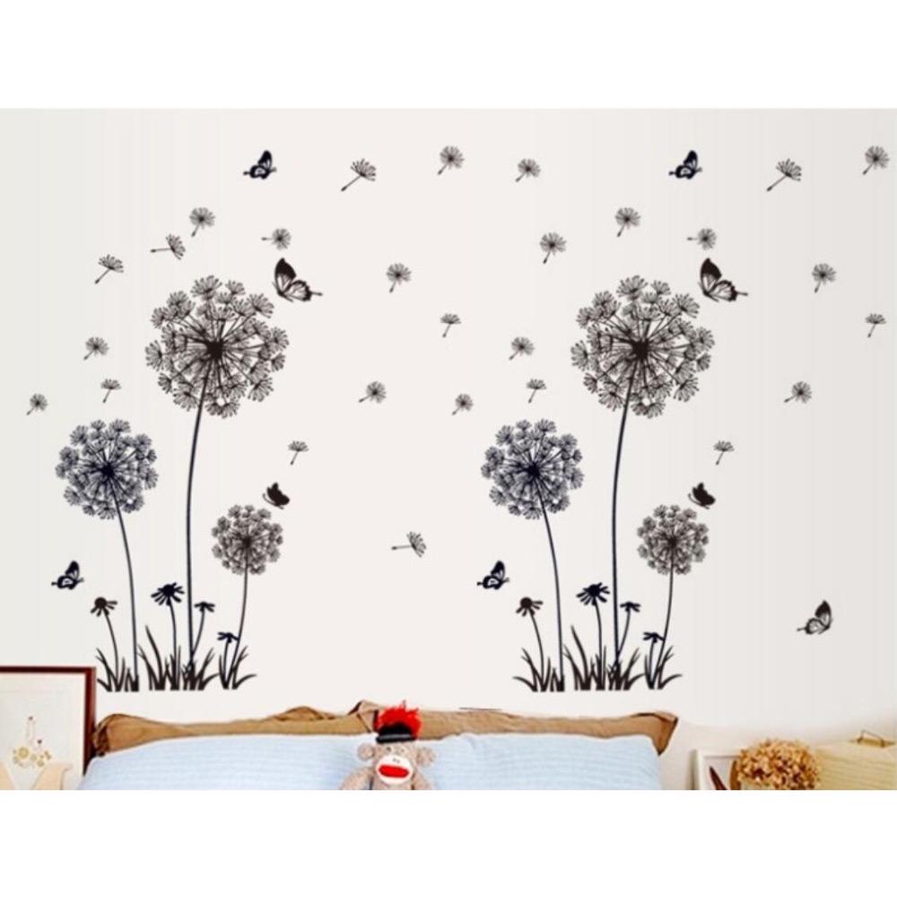Butterfly Flying In Dandelion/" flowers room stickers Poastoral Style Wall Sticke