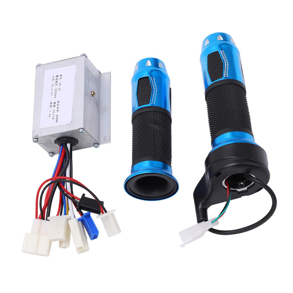 24V 250W Electric Bicycle Controller Kit Blue Crystal Twist Throttle Accelerator