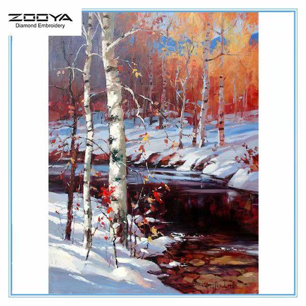 

ZOOYA DIY 5D Полный дрель Алмазная картина Пейзаж Вышивка Крестом Мозаика Картина Домашний декор