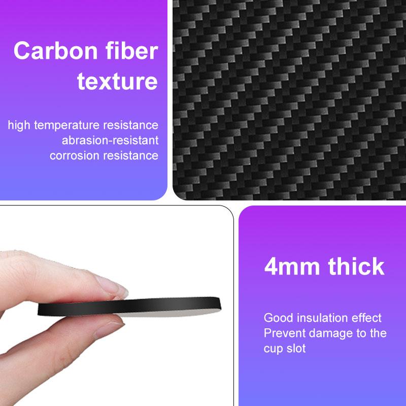 2Pcs Carbon Fiber Leather Car Coaster Water Cup Mat For BMW E38 E46 F15 E90 E92 E87 G20 G30 X1 Non-slip Pad Interior Accessories
