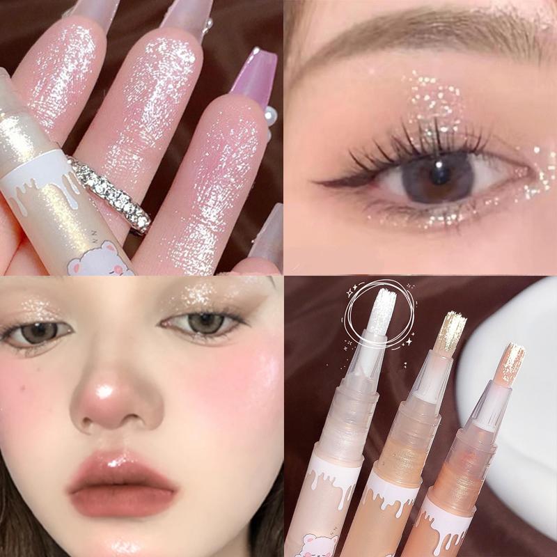 Waterproof Shiny Diamond Highlight Pen, Eye Makeup Highlighter, Waterproof Pearl White Brighten Silkworm Shadow Liquid Eyeliner