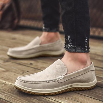 Herren Lederschuhe Hellfarbene Slipper Herren Atmungsaktive Allround-Flats Herren Casual Slip-on Fahrschuhe Herrenschuhe