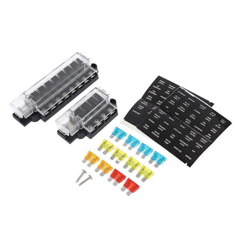 4/8 Way Car Fuse Accessory 12V 24V Car Truck Circuit Medium Insert Fuse Box Circuit Breaker Blade Fuses Circuit Standard