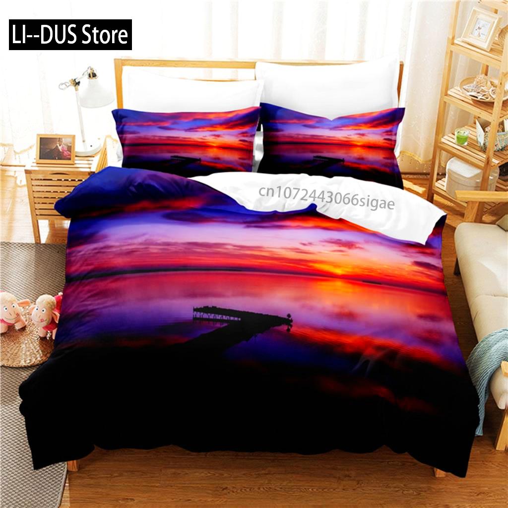 Sunset Bedding Set Duvet Cover Set 3d Bedding Digital Printing Queen Size Bedding Set Fashion Design