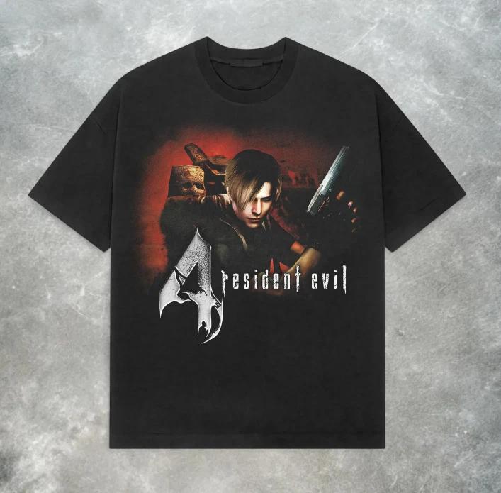 Resident Evil 4 Leon Kennedy T-Shirt – Retro Y2K Grunge Tee 3XL