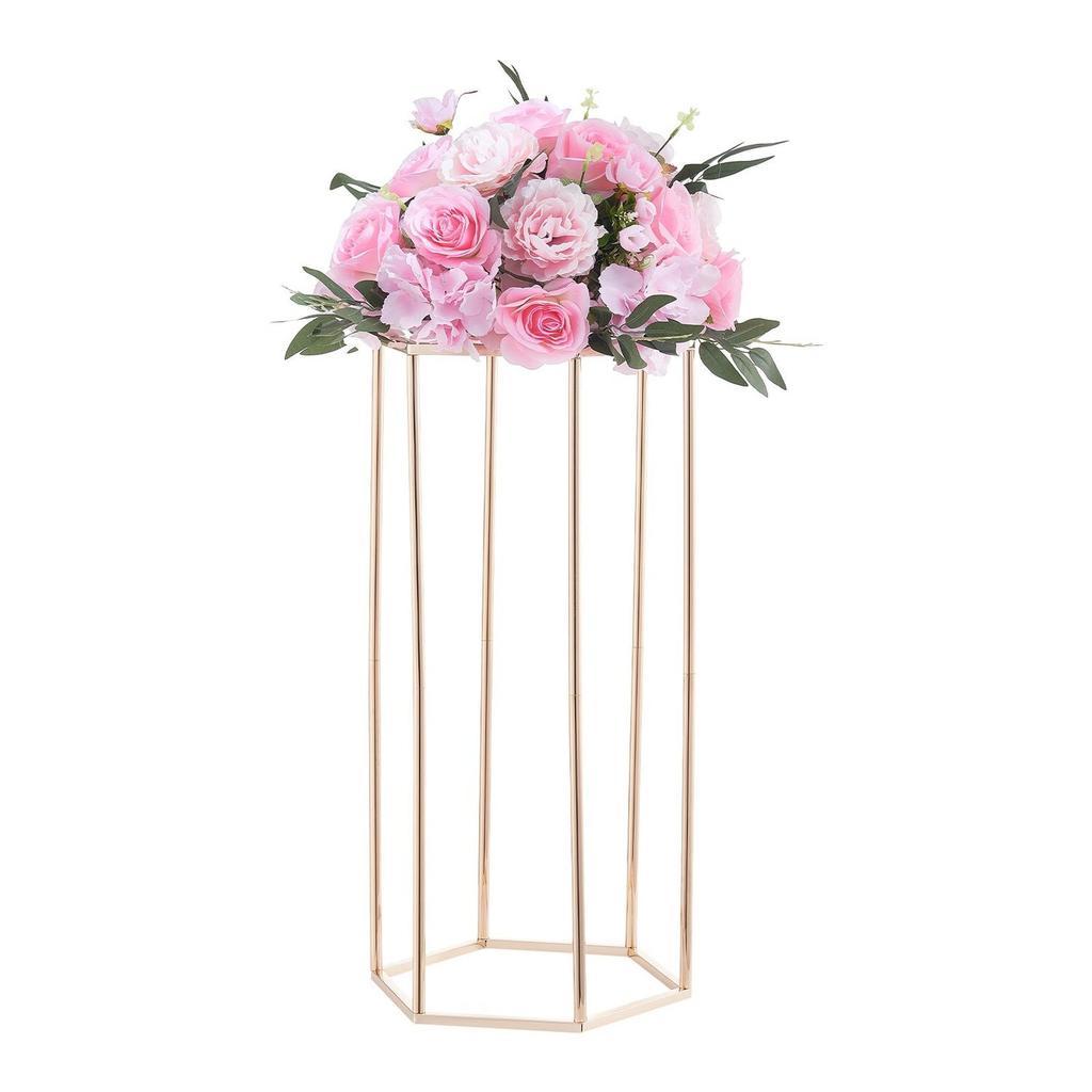 Wedding Flower Stand, 10PCS 60cm Column Flower Stand, Floral Stands with Acrylic Laminate, Hexagonal Cubic Floral Display Rack for Wedding, Party,