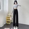 Women's High-End Black High-Waisted Loose Wide-Legged Pants for Autumn 2026