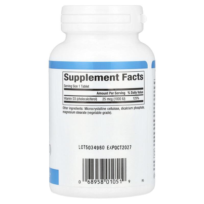 Vitamin D3, 25 Mcg (1,000 IU), 180 Tablets