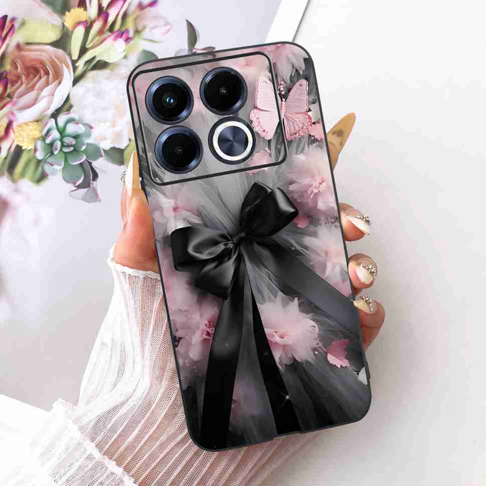 Colorful Butterfly Fashion For Infinix Note 40 5G X6852 Case Silicone TPU Black Cover For Infinix Note40 5G Bumper Shell Fundas