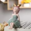 Cute Little Girl Statue Creative Miniatures Figurine Micro Landscape People Sculpture  Desktop