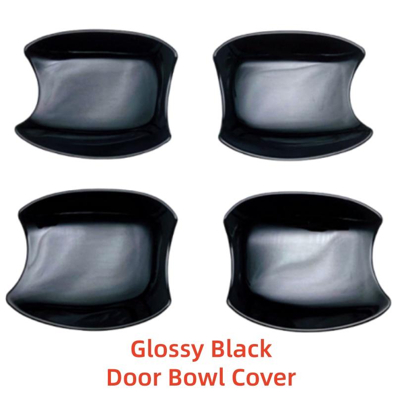 Car Decoration Stickers Accessories Door Handle Bowl Cover Trim Paste Style Glossy Black For Toyota Crown  Car Upgrade