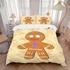 3Pcs Gingerbread Man Printed Bedding Set, Breathable And Soft,(Includes 1 Duvet Cover And 2 Pillowcases, Quilt Not Included) Yy250815195