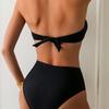 Swimsuit new sexy bikini solid color split swimsuit women