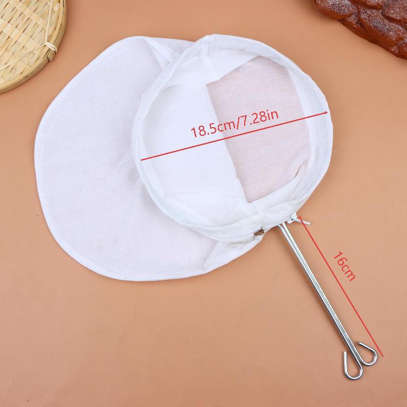 Filtro de Té Reutilizable de Algodón Fino con Mango Desmontable de Acero Inoxidable para Té con Leche Café Té de Frutas Cafetería Casera Preparación de Bebidas