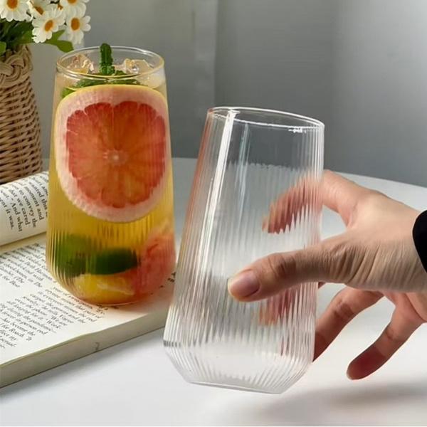 Ecarla Szklanka Ryflowana Duża Do Drinków 500Ml 6Cmx14Cm Szk151