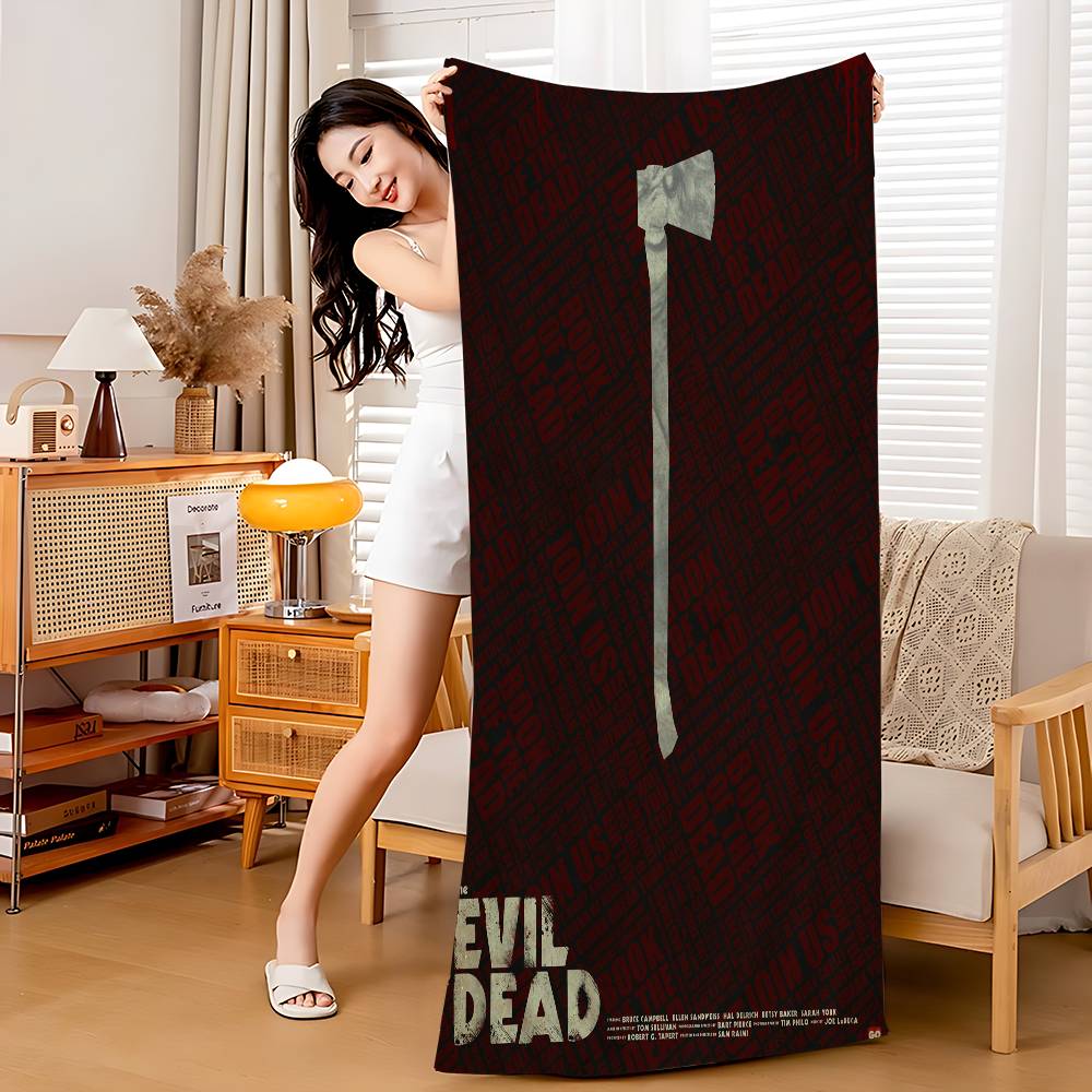 

T-The E-Evil Dead Anime Beach Swimming Towel Soft Absorbent Washcloth Children s Gifts for Kids Travel Camping Gym W30*H60(CM)
