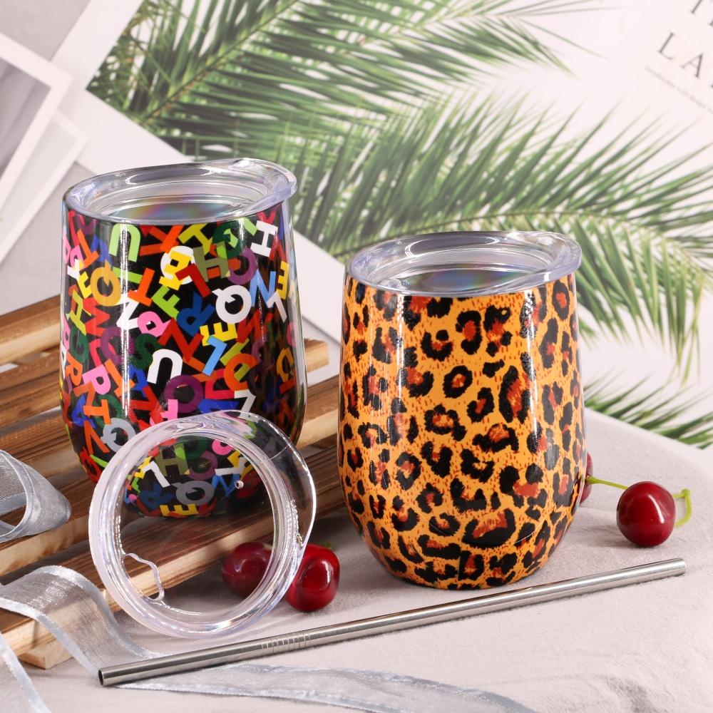 Hot-Selling 12oz Straight Cup Stainless Steel Double Wall Vacuum Insulated Wine Tumbler Straw Travel Office Use Modern