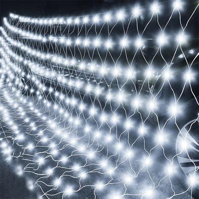 Thrisdar DC24V 3X2M Outdoor Christmas Net Lights 200 LED Mesh Light Waterproof Hanging Window Curtain Fairy String Light