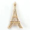Vergoldete/Versilberte Eiffelturm Brosche Strass Brosche Kleidung Dekorative Schmuck Accessoires