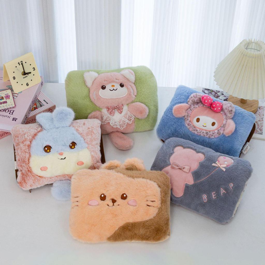 Oppladbar tegneserie plysj håndvarmer - Avtakbar og vaskbar, Eksplosjonssikker elektrisk varmtvannsflaske (2025)