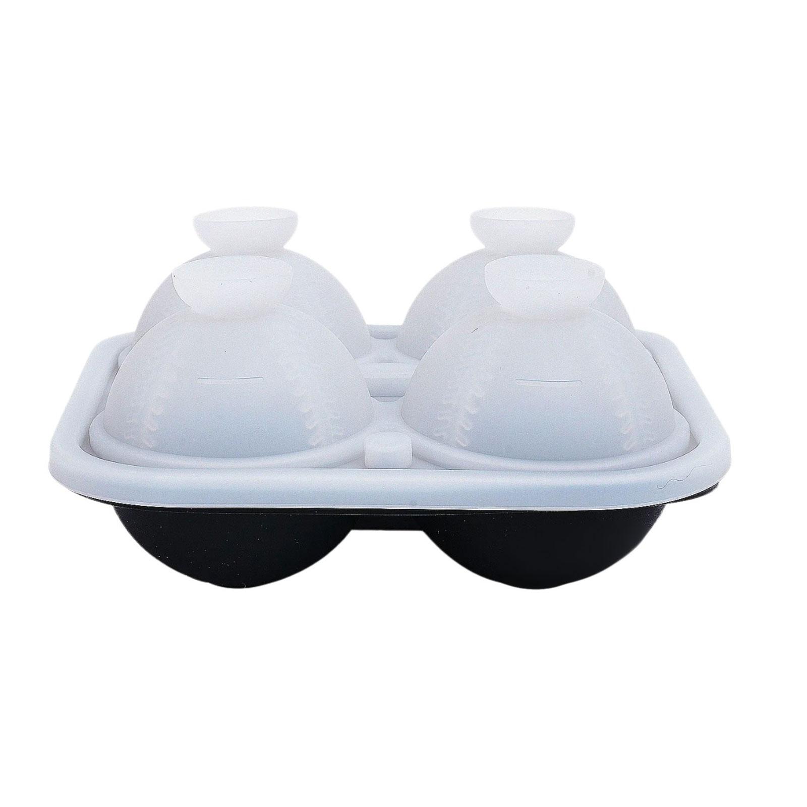

3D Baseball Shape Ice Cubes Mold Food Grade Silicone Round Ice Ball Maker Drink Accessories Practical Kitchen Gadget чорний