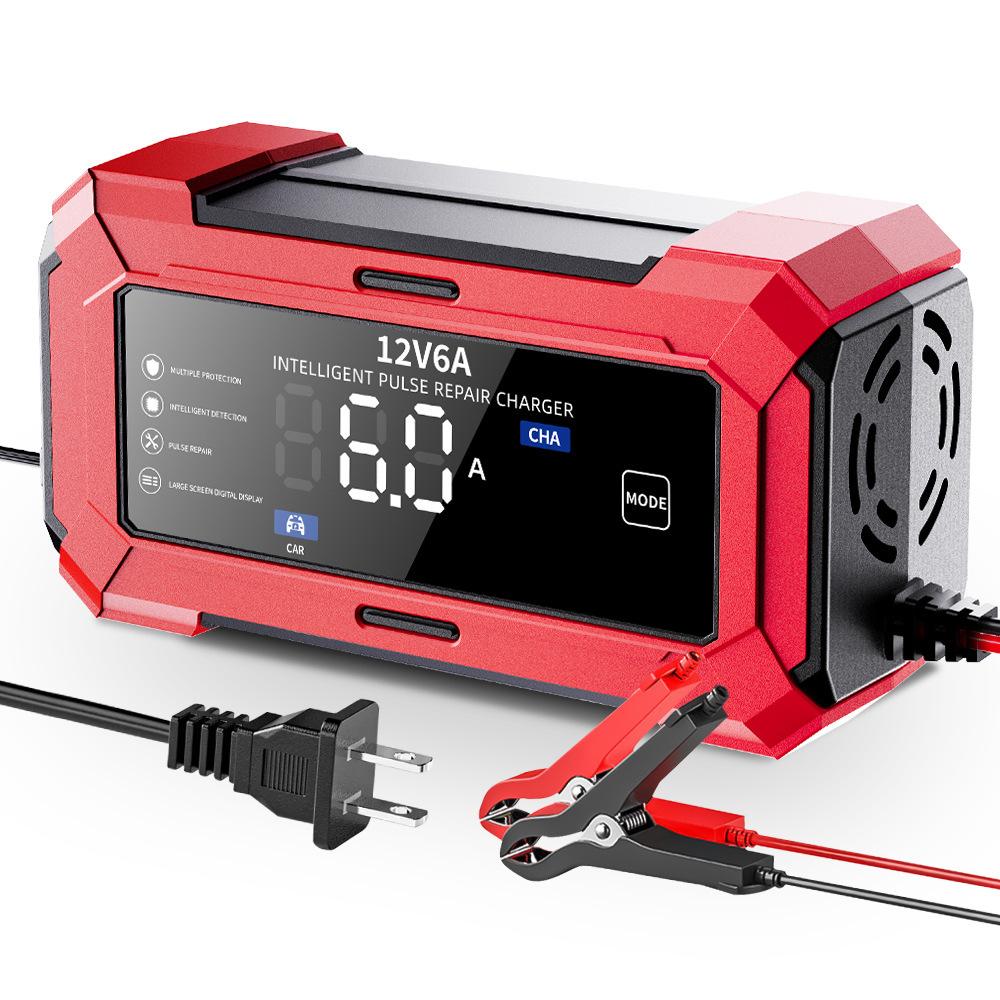 12V6A Car Battery Charger Motorcycle Battery Charger Smart Automatic Battery Charger